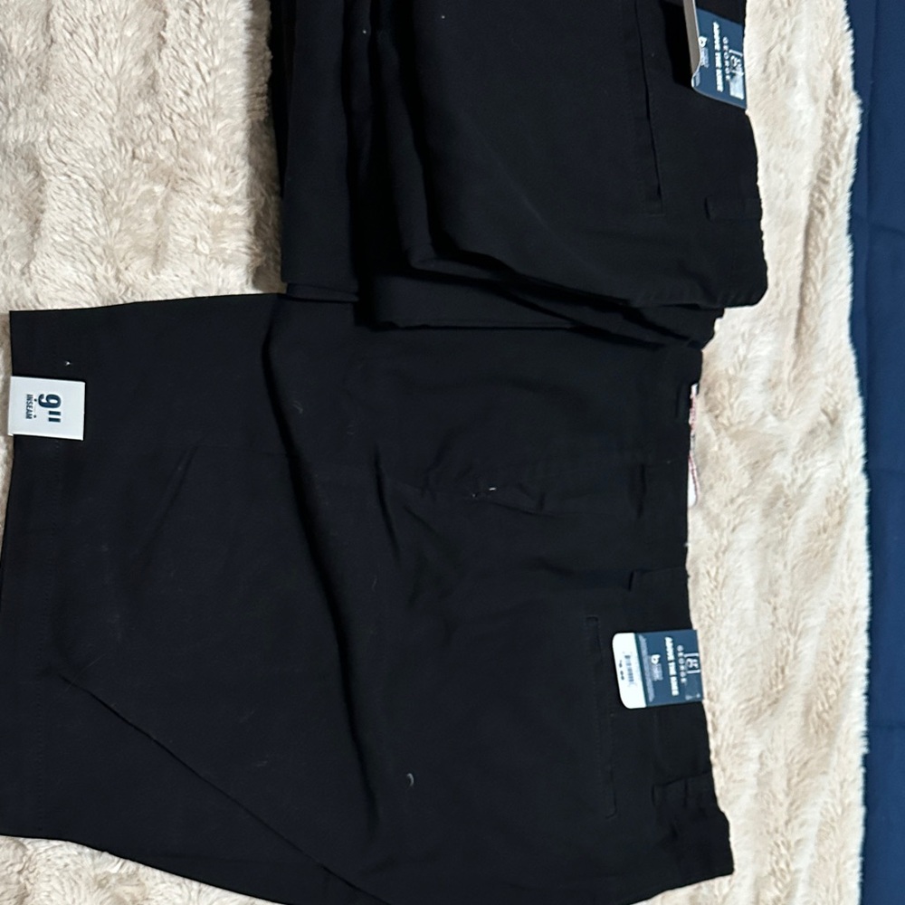Wholesale lot of 9 pair of George Men's Black Flat Front Shorts